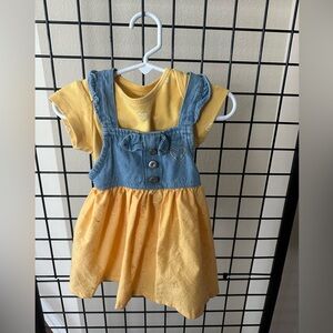 Mildly used baby girls dress with onesie underneath